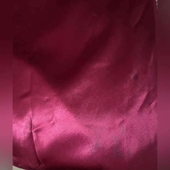 Blondie&Me Evening Wine Satin Dress By Linda Bernell Backless&Sleeveless - Picture 10 of 13